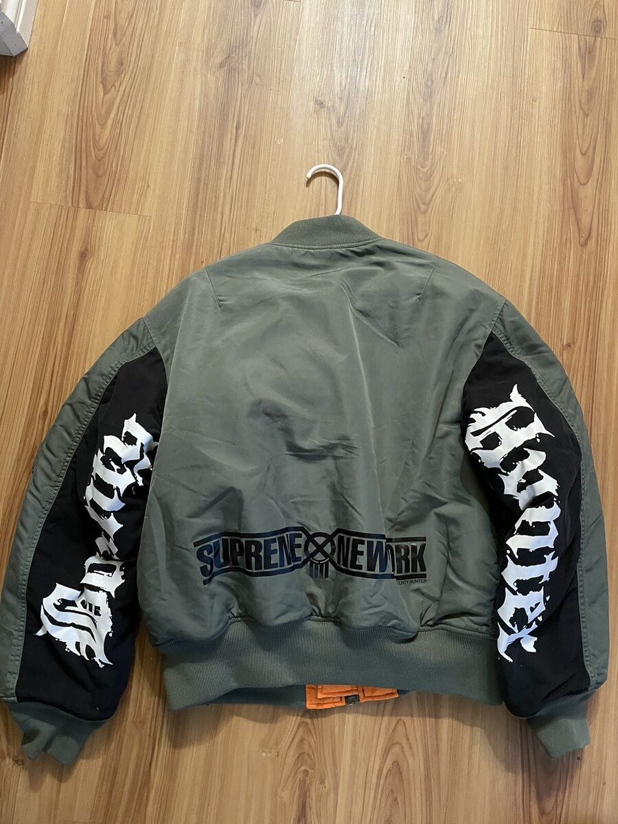 Supreme x Bounty Hunter MA-1 Bomber Jacket Sz. M Olive Green Supreme x Bounty Hunter MA-1 Bomber Jacket Sz. M Olive Green