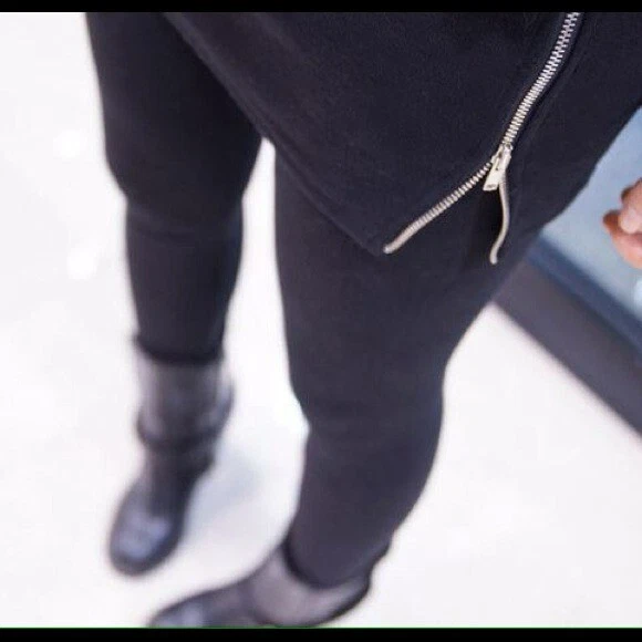 Ladies Thermal Legging Thick Winter Fleece Zipper Skirt Leggings Winter Legging - Image 4 of 4