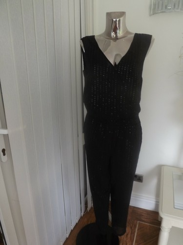 M\u0026S BLACK JUMPSUIT TROUSERS TOP ALL IN 