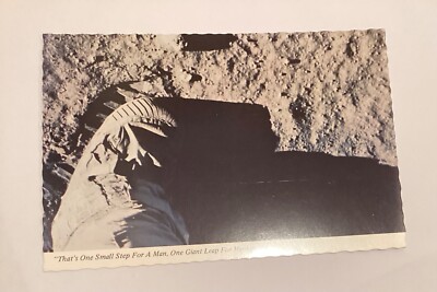 Appollo 11 Moon Landing Boot One Small Step for Man NASA Postcard C3
