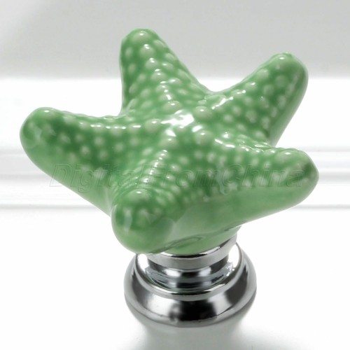 Ceramic & Zinc Alloy Starfish Door Wardrobe Pulls Handles Knobs for