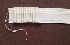 10 Metres 3 Inch/75mm Rufflette Regis Pencil Pleat Curtain Tape Off-White Stains