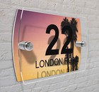 Tropical Tree House Number Plaque Glass Effect Sign Door Plate Name Wall Display
