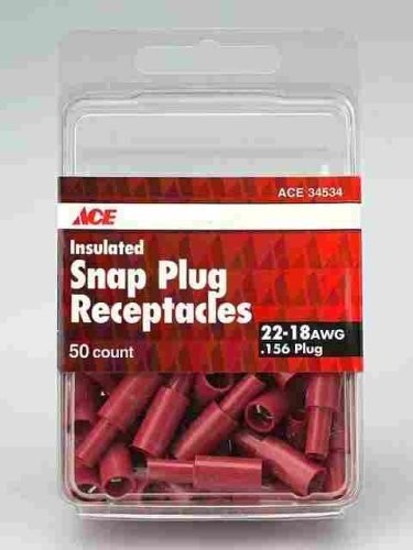 ACE 34534 Insulated Snap Plug Bullet Female Wire Disconnect Receptacles - 50Pk - Picture 1 of 1