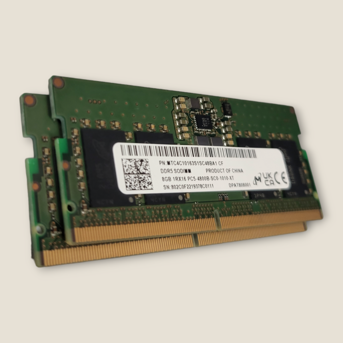 Micron 16GB (2x8GB) PC5-4800B DDR5 4800 SO-DIMM Memory