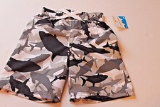 Boy Size 4 Jumping Beans Black Shark Swimsuit Trunks Sharks Swimwear Bottoms NEW