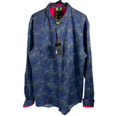 Eight X Premium Navy Slim Button Up Fit Shirt Size 3XL Retail $119