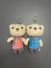 Lot Of 2 Plush Teddy Bears Keychain Kawaii Key Ring Backpack Clip Scarf Coat 5  
