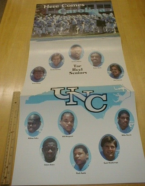 1983-1984 vtg UNC North Carolina Chapel Hill Tar heel Football Calendar  Poster | eBay