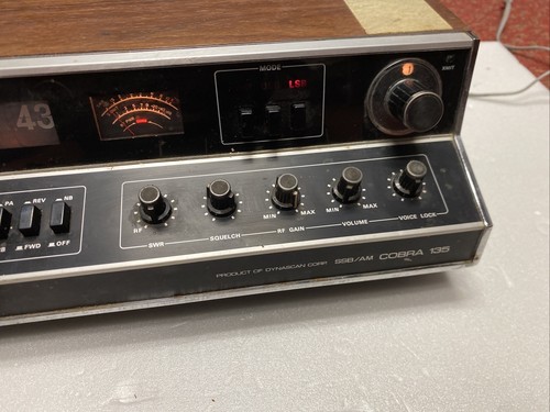 Vintage Cobra 135 SSB/AM CB Radio Base Station W/ Clock , Mic And Power Cord - Zdjęcie 3 z 15