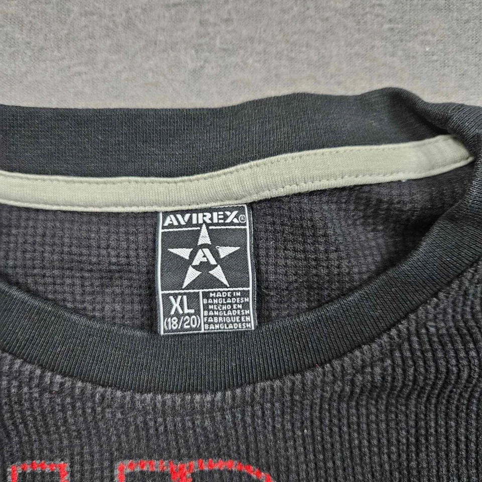 AVIREX 衬衫保暖衬衫华夫格针织青少年 XL 18/20(男士小号)格斗 — 第 3/4 张图片