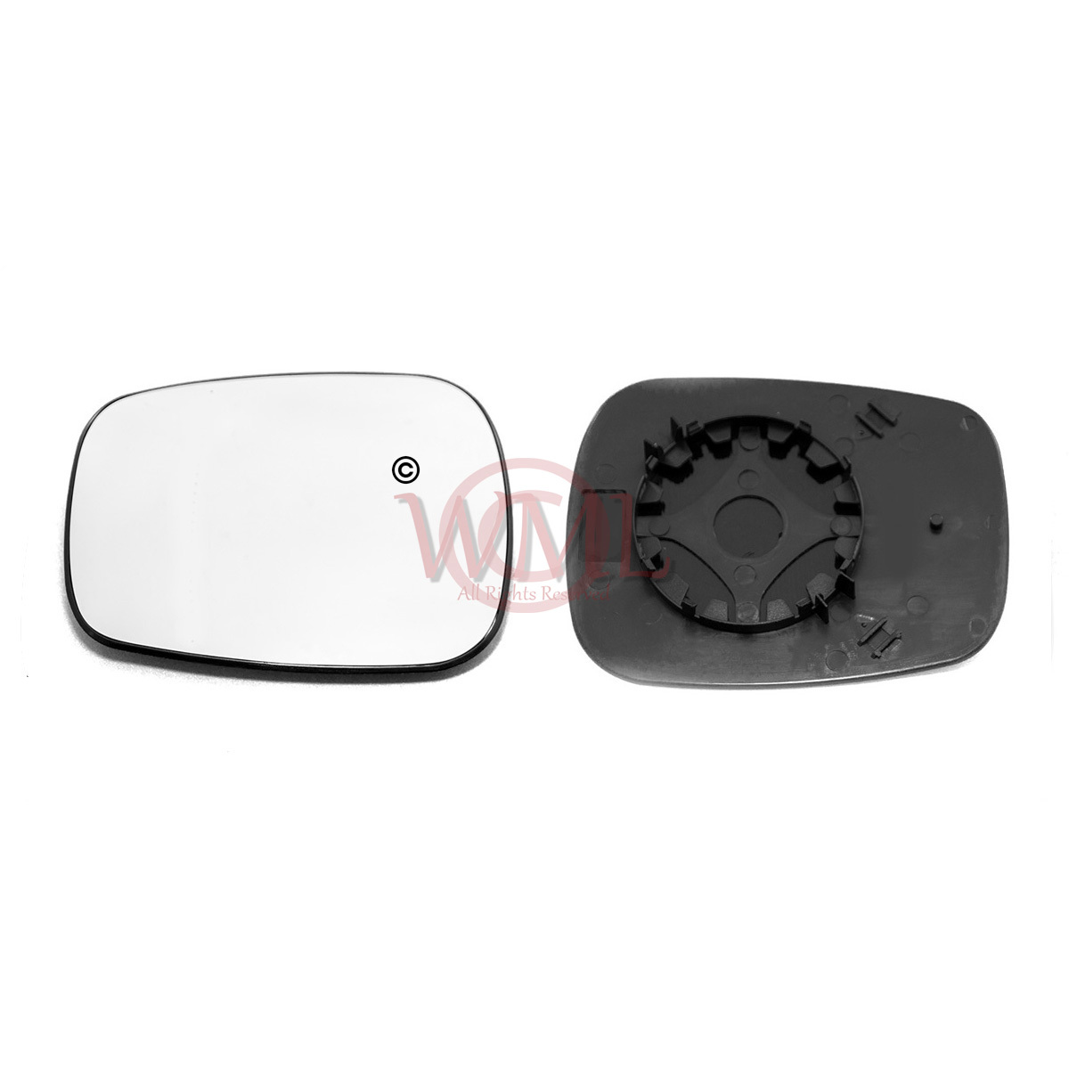 FOR RENAULT KANGOO 2001->07 DOOR MIRROR GLASS NON HEATED WITH BASEPLATE,LEFTSIDE