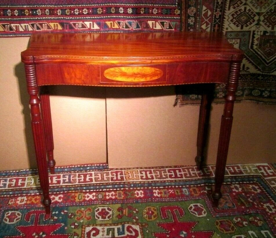 СТАРИННЫЙ АМЕРИКАНСКИЙ ФЕДЕРАЛЬНЫЙ ИНКРУСТИРОВАННЫЙ SHERATON КАРТА TABLE_SEYMOUR SCHOOL_CIRCA 1800 - Изображение 4 из 4