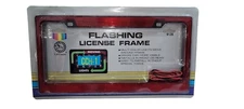 Cal Custom FLASHING-ROTATING   License Plate Frame-Front or Rear Mount