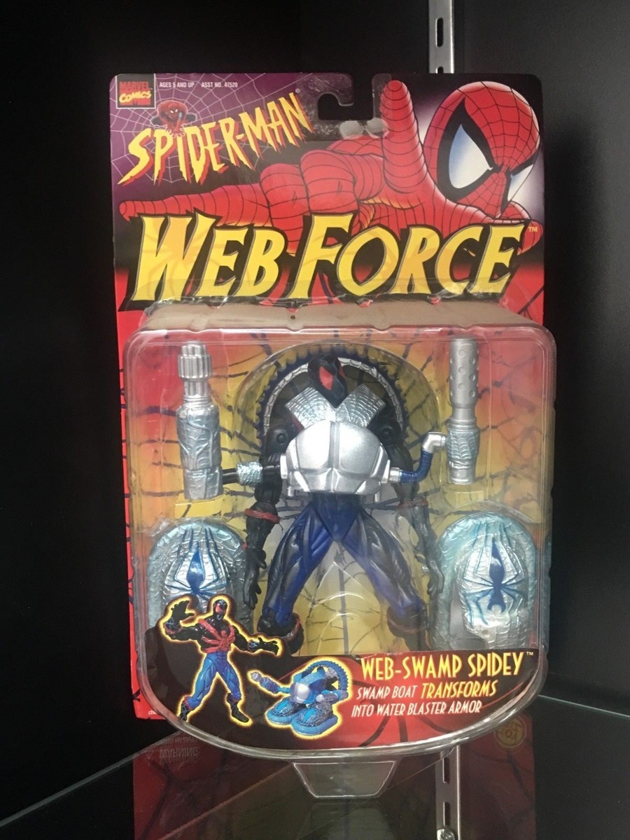 New 1997 Toy Biz Spider-Man Web Force Web-Swamp Spidey Figure