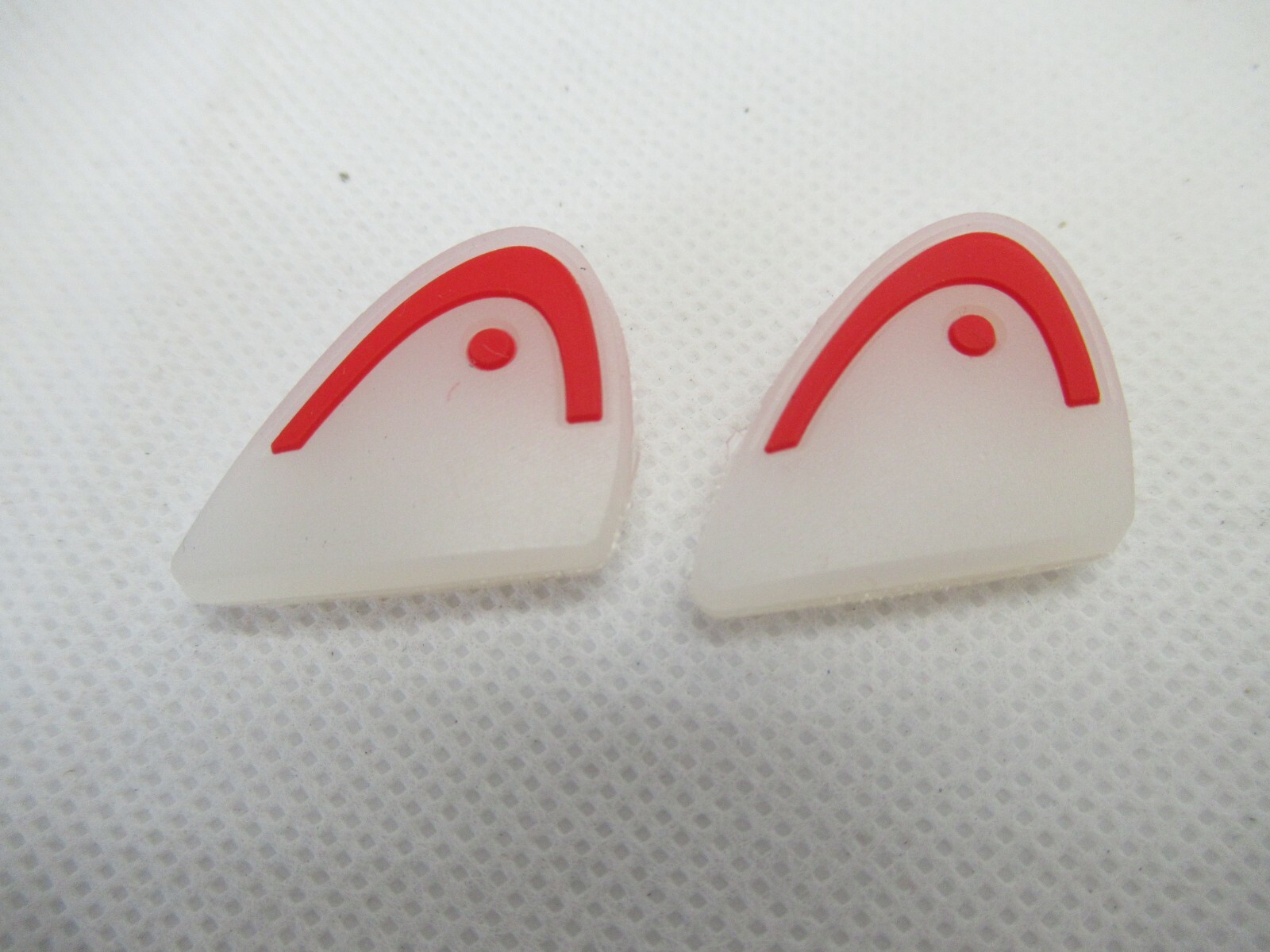 2X HEAD "LOGO" VIBRATION DAMPENERS FOR TENNIS RACQUETS (CLEAR / RED)