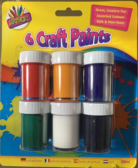 Tallon Children's Safe Non Toxic Neon Finger Paints Pack of 6x20ml