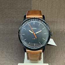 Fossil FS5305 Minimalist Slim Three-Hand Light Brown Leather Strap Men's Watch