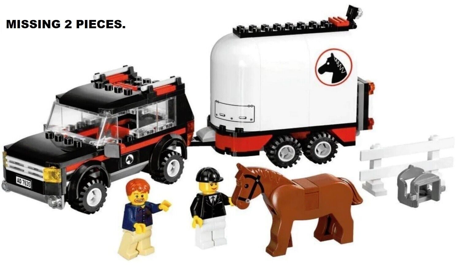 LEGO Set 7635 4WD with Horse Trailer + Instructions City Town NEAR MINT