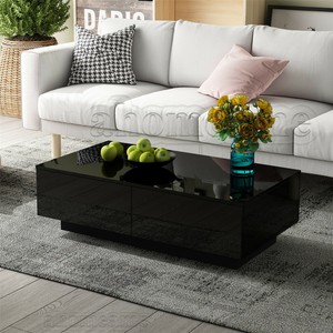 Couchtisch Hochglanz Storage 4 Schublade Holztisch Wohnzimmer Sofa Kaffee Tisch Ebay