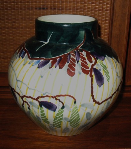 Schramberg Majolica Germany Pottery Vase # 2822 7" Hand Painted