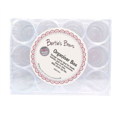 BERTIES BÖGEN ORGANISER BOX - 12 SCHRAUBDECKEL AUFBEWAHRUNGSBOXEN für Perlen, Knöpfe etc.