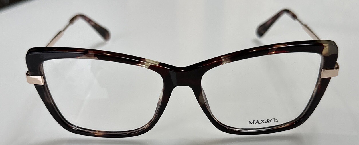(NEW) Max &Co MO5113 055 Tortise/Gold Womens Cat Eye Optical Frame 54-15-140