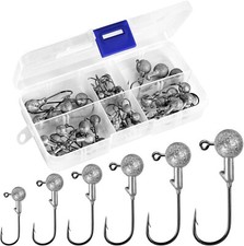 50 pcs Micro Jig Heads 6 sizes 1-10g Drop Shot Fishing Set Ultra Light Soft Lure
