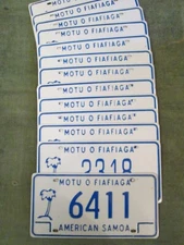 Authentic 2010 Embossed American Samoa License Plate Palm Tree Tiki Bar Man Cave