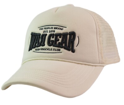 RAWGEAR Gym Gear ''Raw Knuckle Club'' Off White Classic Foam Snapback Trucker Hat