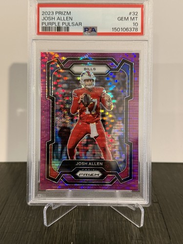 Josh Allen PSA 10 2023 Panini Prizm #32 Purple Pulsar