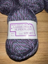 5 Brown Sheep Lambs Pride Wool Superwash Sport Lilac Garden Skeins 50g 180yd Ea