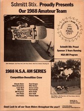 1988 • John Fabriquer Sam Myhre Schmitt Stix print ad • 1980s skateboard DA-10