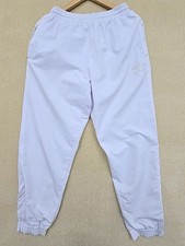 Pantaloni da pista Umbro da uomo in nylon bianco S vestibilità rilassata conici