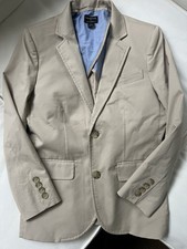 J.Crew CrewCuts Boys Thompson Khaki Summer Weight 2 Button Blazer Size 10