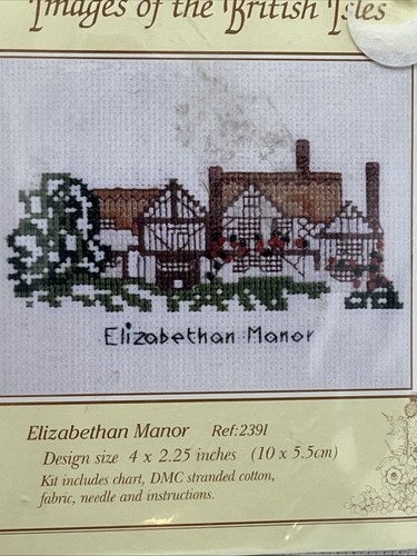 Jane Greenoff's Images of British Isles Elizabethan Manor Crossstitch Kit Vintage NUOVO - Foto 5 di 7