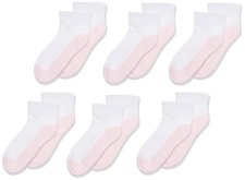 Jefferies Socks Girls 7-16 Sport Quarter Half Cushion 6 Pair Pack Socks X-Small