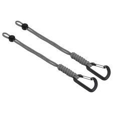2Pcs Paracord Braided KeyChains with Clip Adjustable Lanyard Gray