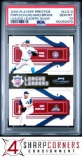 2004 PLAYOFF PRESTIGE LEAGUE LEADERS QUAD MARK PRIOR-CURT SCHILLING #/250 PSA 10