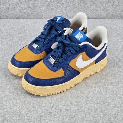 Undefeated x Nike Air Force 1 Mens 6.5 Womens 8 Low Dunk AF1 Blue Gold Sneakers