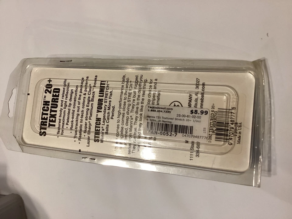 Señuelo color arenque nuevo en el paquete Mann's Stretch 20+ texturizado 1/2 oz 4 5/8" Foto 2 de 2
