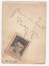 Paddy Ryan Signed Album Page 1939 / Autographed Flyweight  Boxer