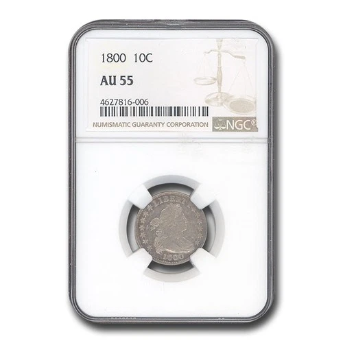 1800 Draped Bust Dime AU-55 NGC