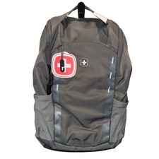 Swiss Gear Grey Discreet 15 Inch Laptop Backpack Padded Straps Bottle Pockets