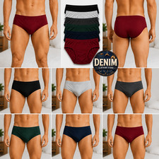 Paquete de 3-6-12 calzoncillos de bikini para hombre 100 % algodón ropa interior de tiro bajo talla lisa S-XL