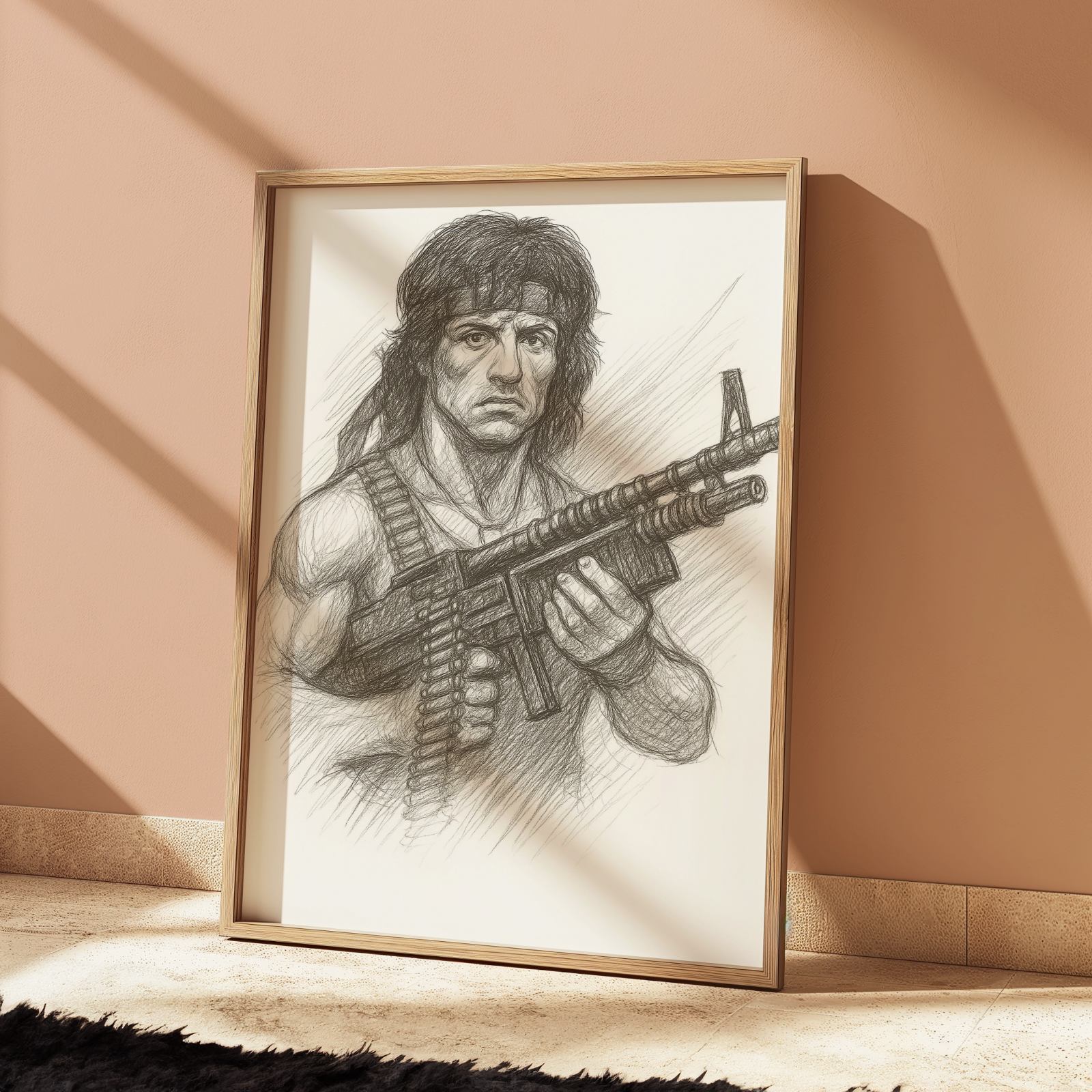 RAMBO DRAWING PRINT PORTRAIT SKETCH 8