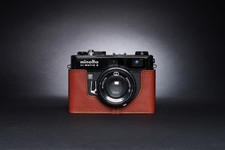 Genuine Real Leather Half Camera Case Bag Cover for Minolta Hi-Matic E SD Part