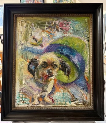 Fur Baby'' Original Oil Painting, Canvas, Framed, by Van Ness