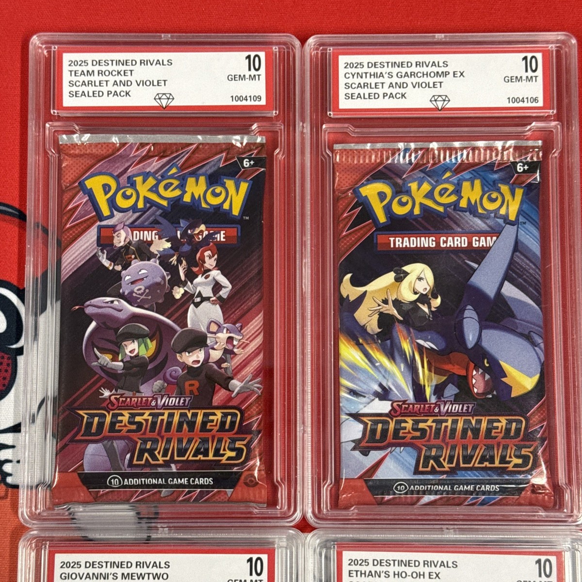 Graded 10 2025 Destined Rivals Art Set Of 4 Sealed Booster Card
