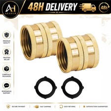 Garden Hose Adapter 3/4 in Female to Female Brass Coupler 2 Pack
